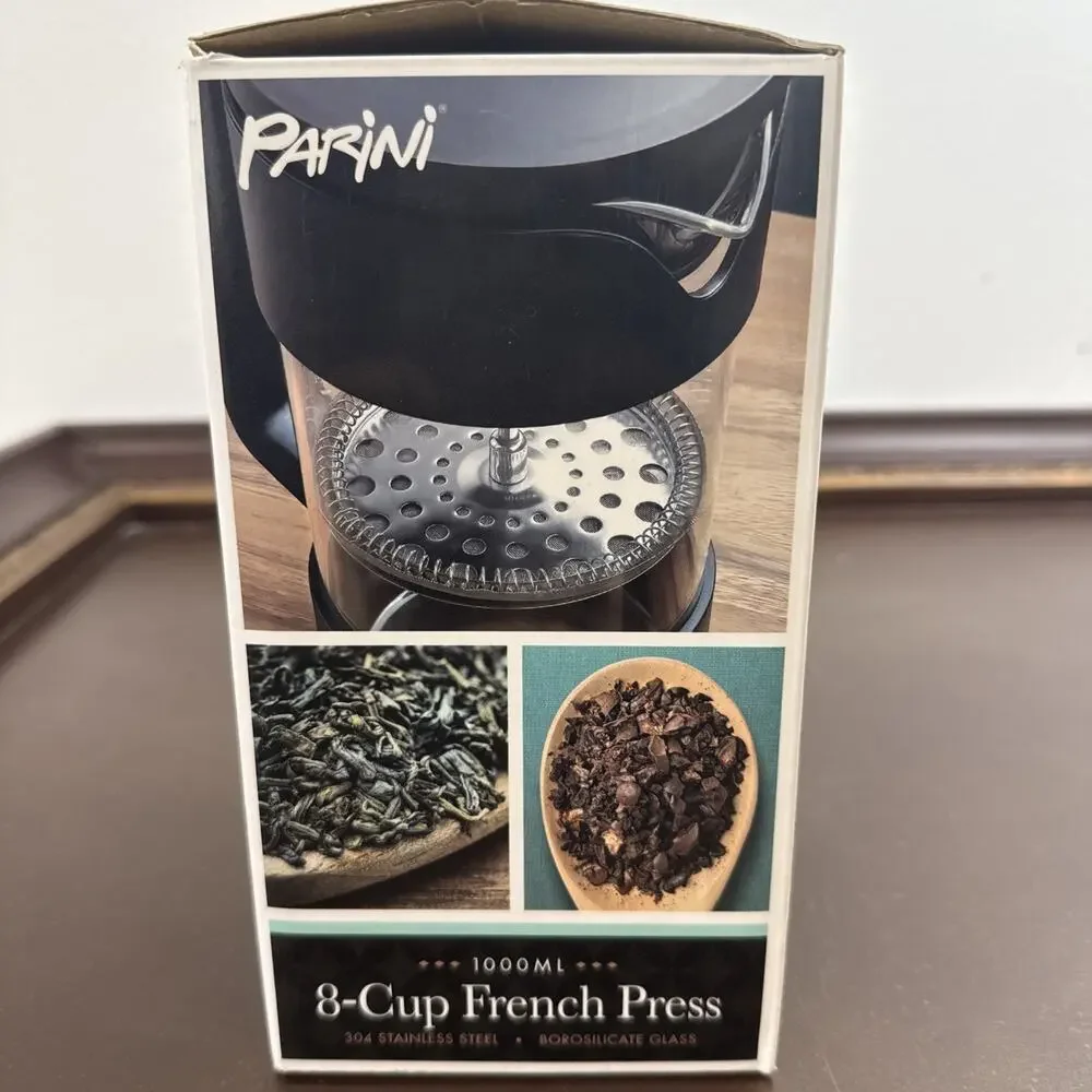 Parini Essential Collection 8-Cup French Press Coffee Tea Maker Stainless Steel